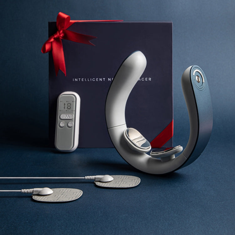 Intelligent Shoulder and Neck Massage Instrument PGG Cervical Spine Physiotherapy Massage Heating Multi-function Neck Protection Instrument, Style:Without Patch(White) by bashfashion