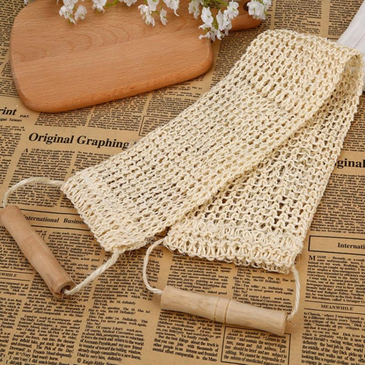 Natural Sisal Long Rubbing Towel with Handle Bath Strip Plant Fiber Bath Wipe by bashfashion