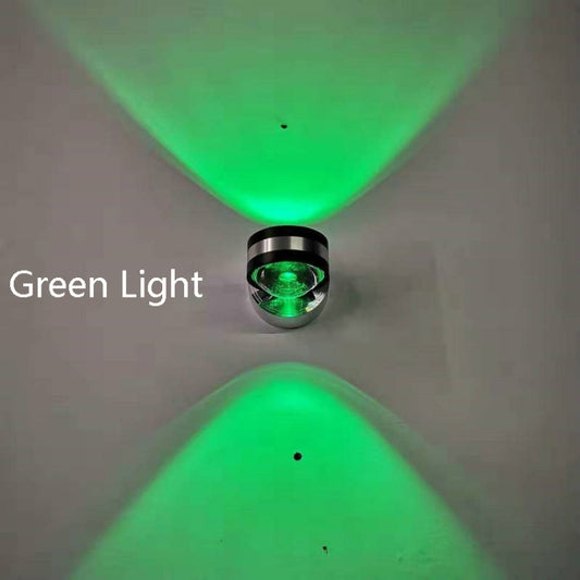 LED Up And Down Light Wall Light Double-Sided Crystal Aluminum Lights Upper Outlet, Power:2W(Green Light) by bashfashion