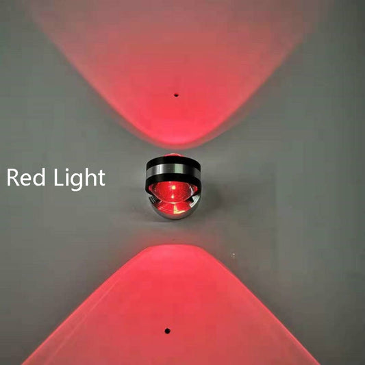 LED Up And Down Light Wall Light Double-Sided Crystal Aluminum Lights Upper Outlet, Power:6W(Red Light) by bashfashion