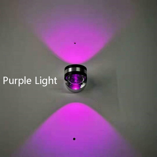 LED Up And Down Light Wall Light Double-Sided Crystal Aluminum Lights Upper Outlet, Power:6W(Purple Light) by bashfashion