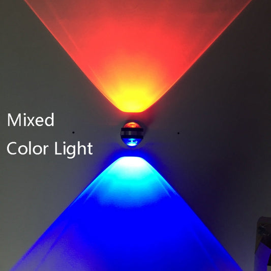 LED Up And Down Light Wall Light Double-Sided Crystal Aluminum Lights Upper Outlet, Power:6W(Mixed Color Light) by bashfashion