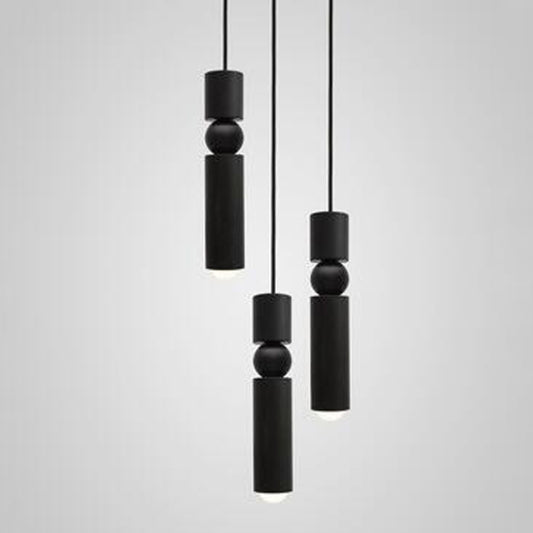Bar Counter Modern Restaurant Bedroom Bedside Creative Personality Simple Small Chandelier, Color:Three-head Combination Black by bashfashion