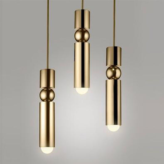 Bar Counter Modern Restaurant Bedroom Bedside Creative Personality Simple Small Chandelier, Color:Three-head Combination Brass by bashfashion