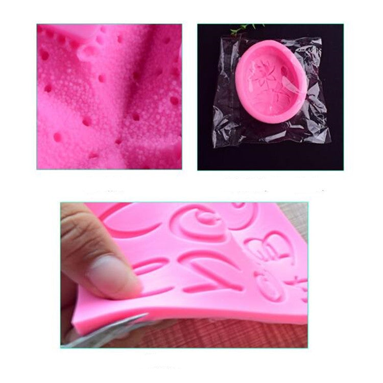 2 PCS Food Love Lock Key Fondant Silicone Mold DIY Baking Cake Decoration Tool(Pink) by bashfashion