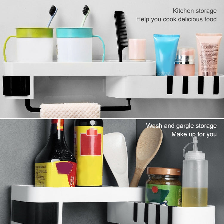 2 PCS Bathroom Accessories Shower Shelf Seamless Rotating Tripod Seamlessly Fixtures Storage Rack Kitchen Tripod(Gray) by bashfashion