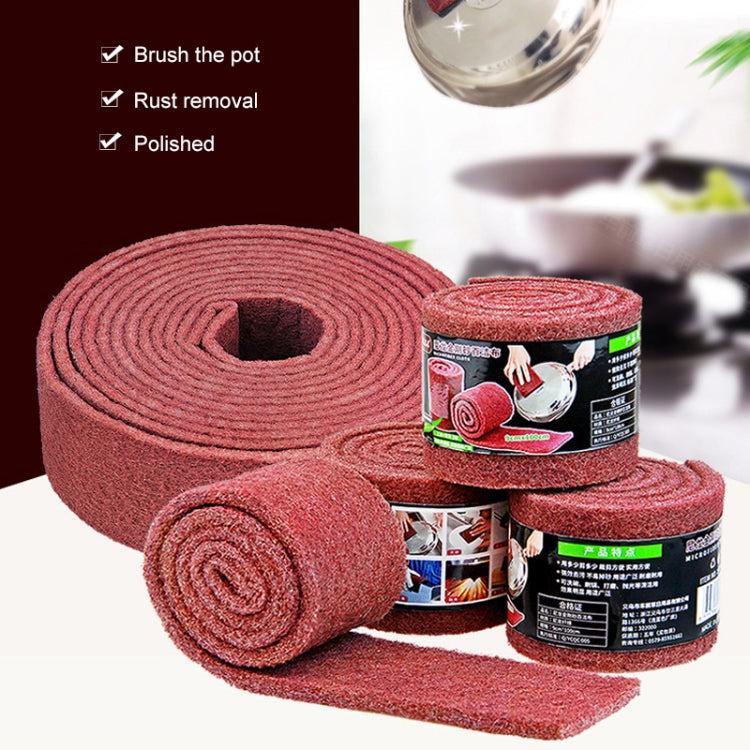 Nylon Emery Scouring Pad Stainless Steel Rust Polishing Kitchen Dish Cleaning Rag, Size:9 cm x 20 m(Red Brown) by bashfashion