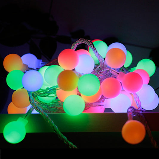 LED Waterproof Ball Light String Festival Indoor and Outdoor Decoration, Color:Colorful 50 LEDs -Battery Power by bashfashion