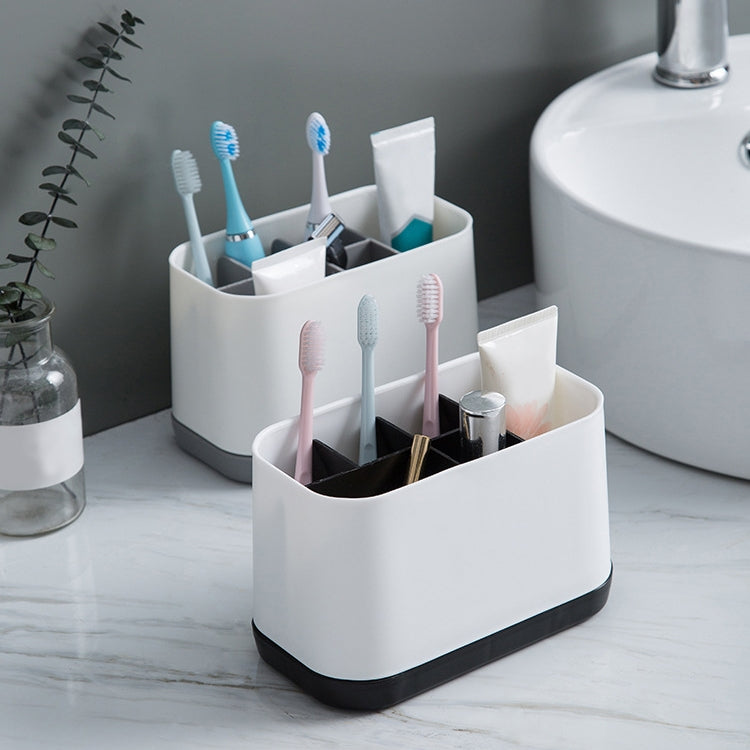 Removable Toothbrush Toothpaste Storage Toilet Set Shelf(Black) by bashfashion