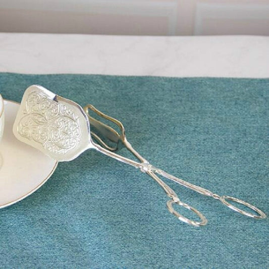 Retro Zinc Alloy Cutlery Cake Fruit Dessert Salad Clip(Square Head Silver Clip) by bashfashion