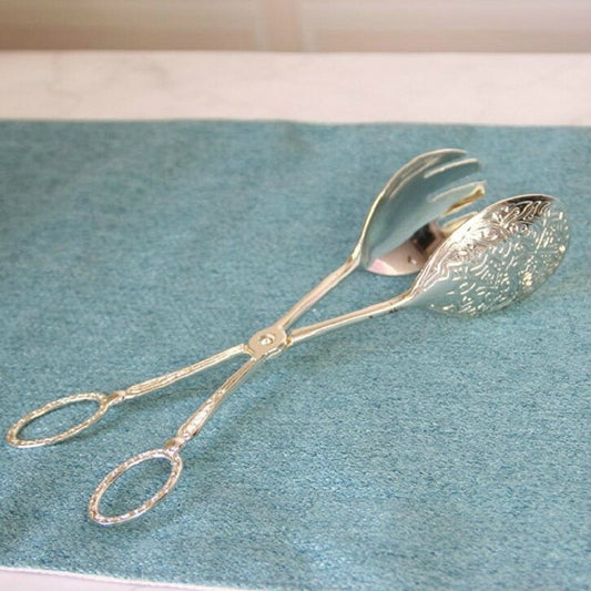 Retro Zinc Alloy Cutlery Cake Fruit Dessert Salad Clip(Round Head Silver Clip) by bashfashion