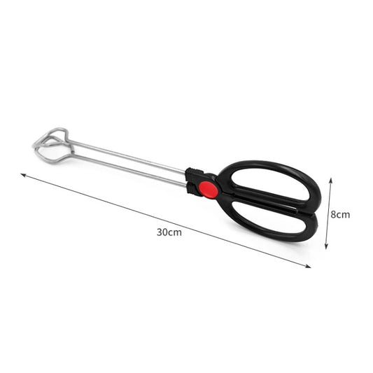 Stainless Steel Plastic Handle Barbecue Tongs Food Clip Barbecue Tools, Model number:12 Inch by bashfashion