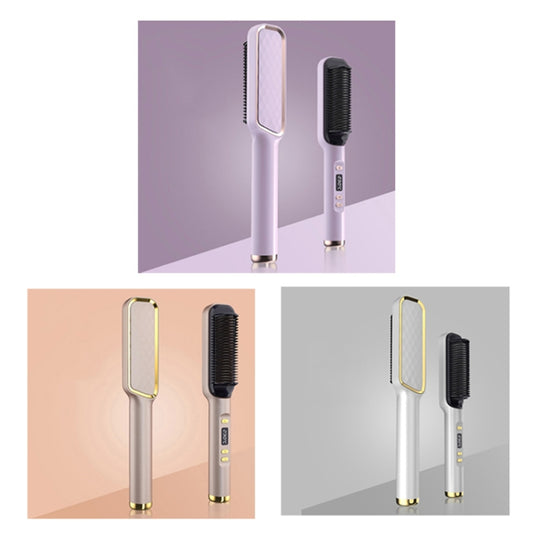 ZF-888 60W Dual-Purpose Splint Electric Curling Comb For Straight Hair And Curly Hair US Plug(Champagne) by bashfashion