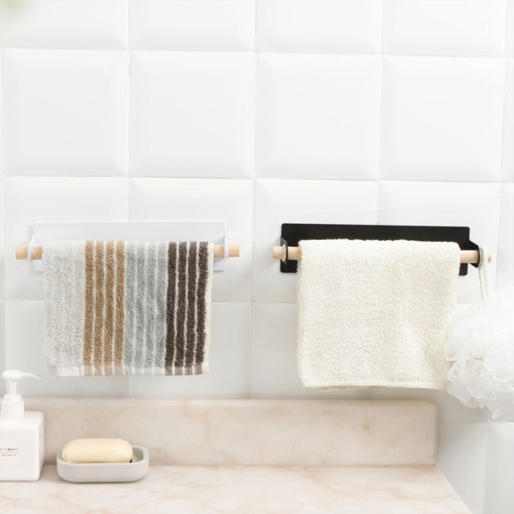 Non-perforated Kitchen Paper Holder Rag Roll Paper Storage Rack Toilet Bathroom Towel Rack(White) by bashfashion