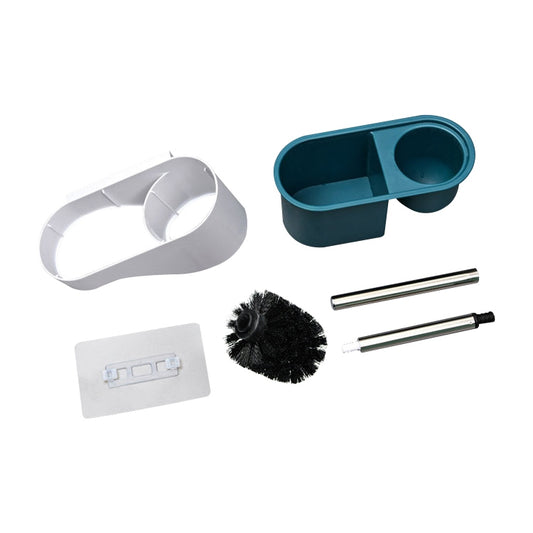 Toilet Brush Long Handle Free Punching Wall-mounted Household Toilet Cleaning Brush(Light Blue) by bashfashion