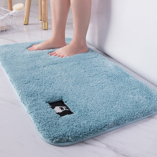 Bathroom Toilet Absorbent Bath Mat Carpet Bedroom Non-slip Foot Pad, Size:50x80cm(Light blue) by bashfashion