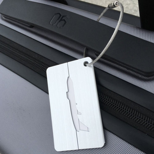 Brush Aluminum Luggage Tag Luggage Boarding Pass Check Tag(Silver) by bashfashion