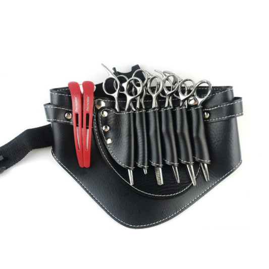 Hairdresser Hair Clipper Comb PU Leather Waist Bag Barber Shop Hair Tools Bag(Black) by bashfashion