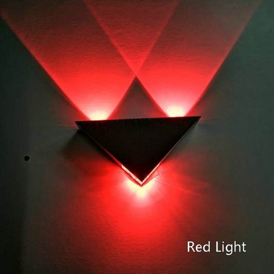 9W LED Triangle Wall Light Interior Corridor Aisle Lights(Red Light) by bashfashion