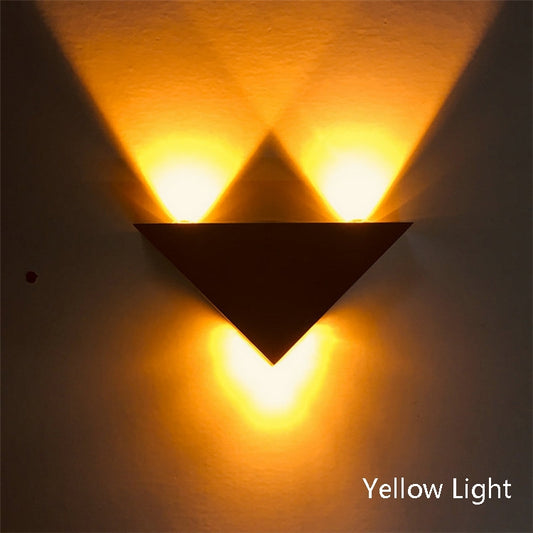 9W LED Triangle Wall Light Interior Corridor Aisle Lights(Yellow Light) by bashfashion