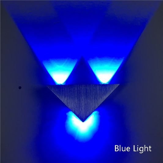 9W LED Triangle Wall Light Interior Corridor Aisle Lights(Blue Light) by bashfashion