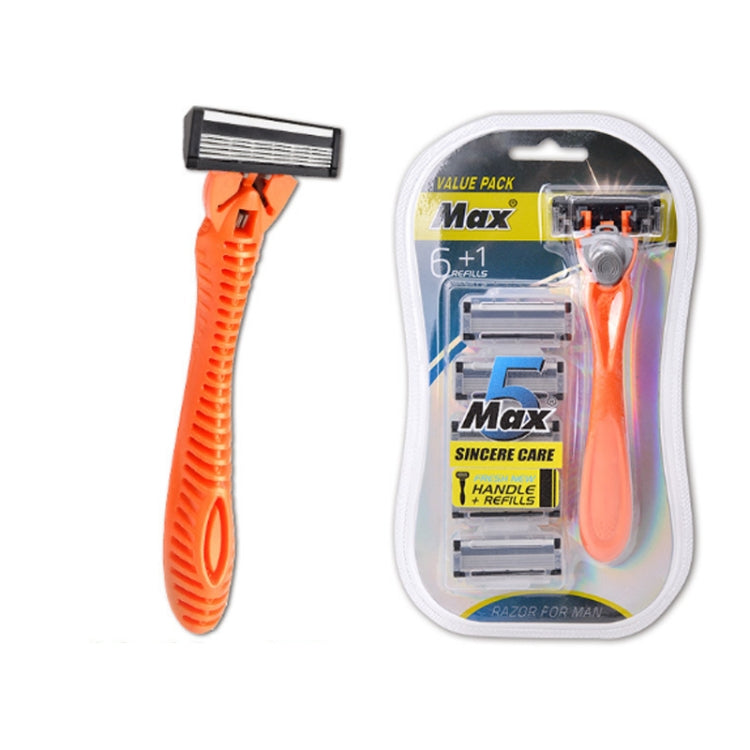 Five-layer Stainless Steel Disposable Cutter Head Disposable Manual Shaver(Orange) by bashfashion
