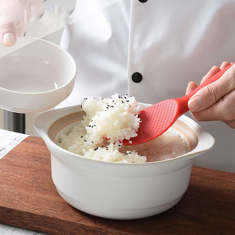 Food Grade Silicone High Temperature Resistant Rice Spoon(Red) by bashfashion