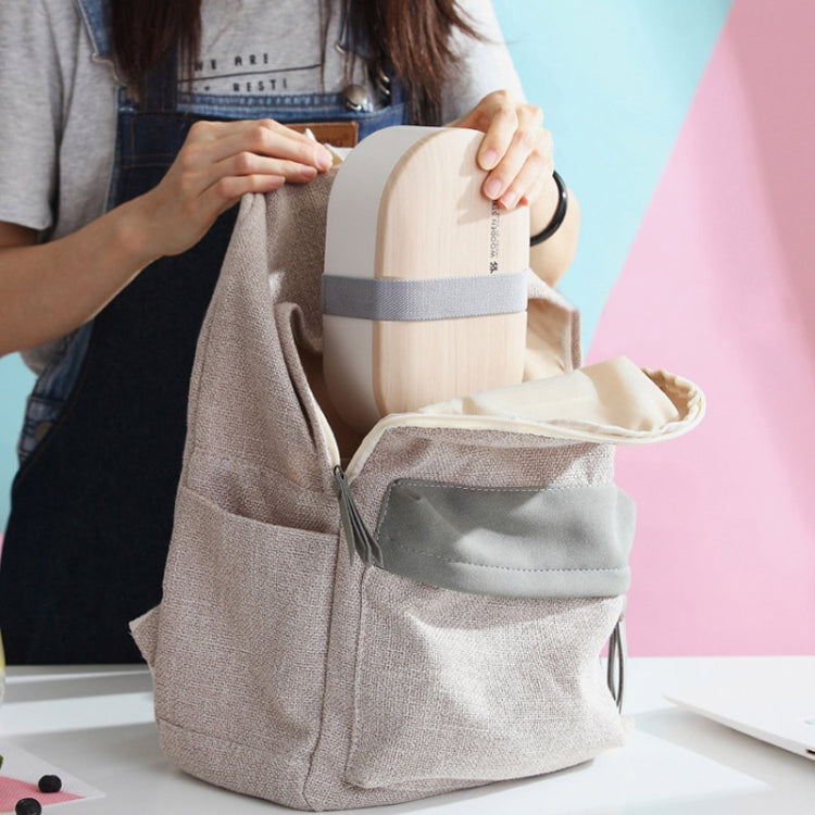 Oval Simple Lunch Box Wooden Sushi Sealed Leak-proof Lunch Box with Cutlery(Pink) by bashfashion