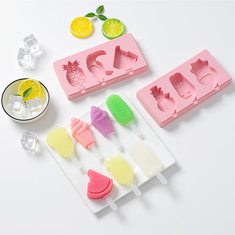 Silicone Cartoon Homemade Handmade DIY Ice Cream Popsicle Mould with Lid, Color Random Delivery, Style:Ice Cream by bashfashion