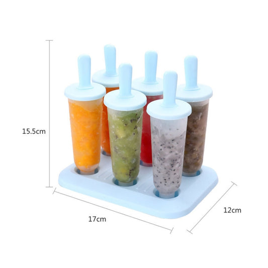 Summer DIY Creative Ice Making Box Popsicle Ice Cream Mould, Style:Popsicle(Blue) by bashfashion