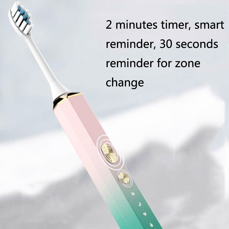 V6 Adult Magnetic Levitation Sonic Household Smart Electric Toothbrush Couple Soft Toothbrush, Style: Charge Model(Coral Pink) by bashfashion