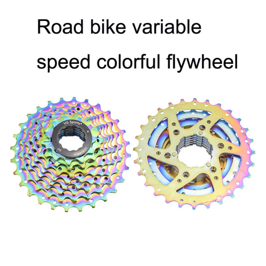 VG SPORTS Bicycle Lightweight Wear -Resistant Colorful Flywheel, Style:9 Speed 11-28T by VG SPORTS