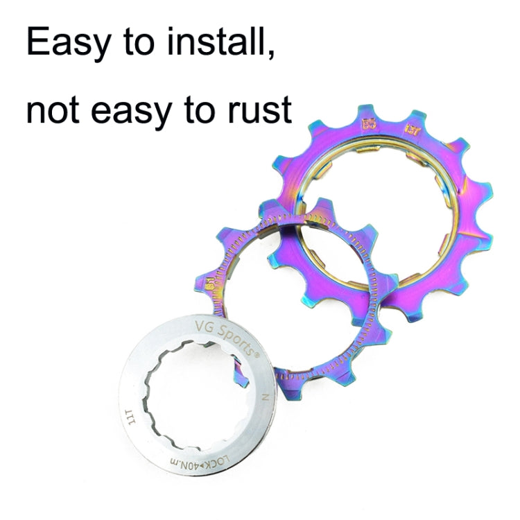 VG SPORTS Bicycle Lightweight Wear -Resistant Colorful Flywheel, Style:11 Speed 11-28T by VG SPORTS