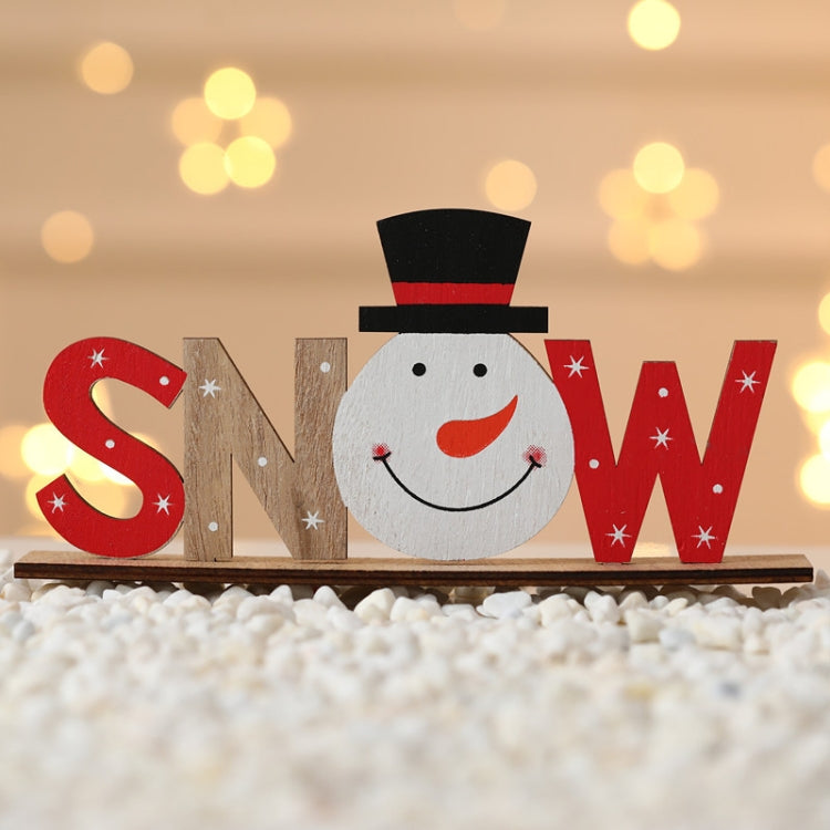 Christmas Decoration Items Wooden Letter Desktop Ornaments(SNOW Models) by bashfashion