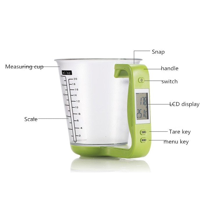 1000g / 1g Kitchen Electronic Scales Electronic Measuring Cup Baking DIY Measuring Tool(Black) by bashfashion
