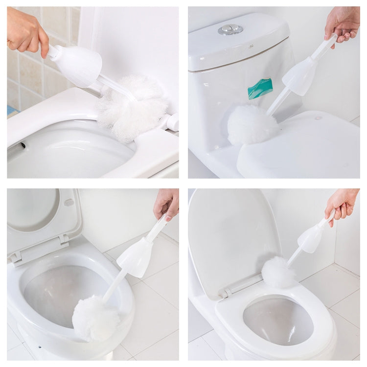 10 PCS Multifunctional Squeezing Type Cotton Toilet Cleaning Brush Creative Soft Hair Toilet Brush(White) by bashfashion