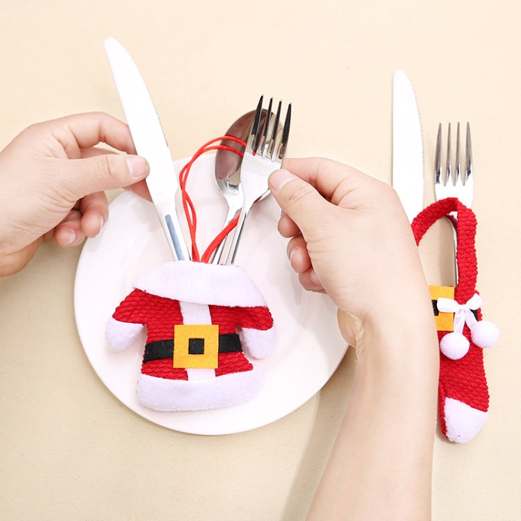 Christmas Table Decoration Christmas Small Clothes Pants Cutlery Cover(Plastic Button) by bashfashion