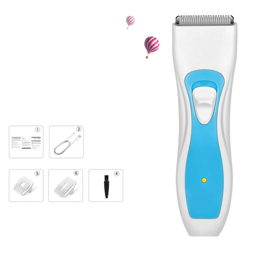 Hair Clipper Rechargeable Electric Clippers Haircut Tools For Children(Blue and White) by bashfashion