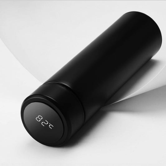 Smart Temperature Display 304 Stainless Steel Vacuum Flask Creative Business Cup For Male And Female Students, Style:High-quality(Black) by bashfashion