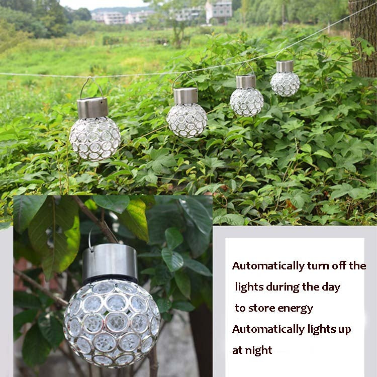 2 PCS Solar Hollow Ball Pendent Lamp Decorative Garden Light(Colorful Light) by bashfashion