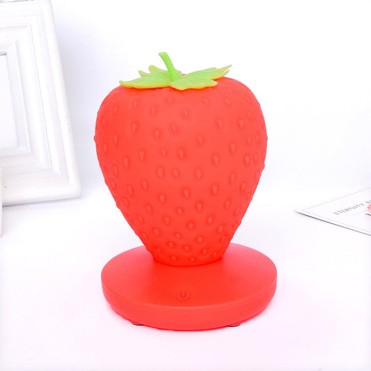 Creative Home LED Silicone Strawberry Night Light USB Rechargeable Bedside Decoration Atmosphere Light(Red) by bashfashion