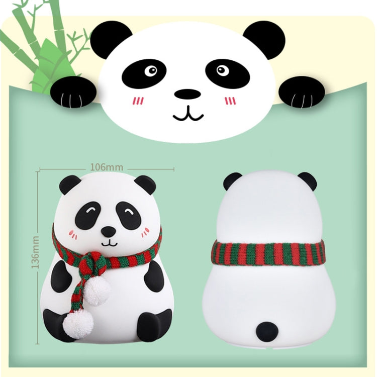 Cute Panda Night Light USB Charging Touch Control Colorful Silicone Bedside Lamp(Big Eyes) by bashfashion