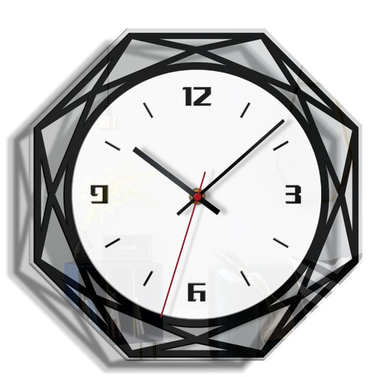 Home Decoration Acrylic Wall Clock Creative Transparent Clock(Black) by bashfashion