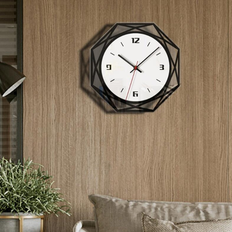 Home Decoration Acrylic Wall Clock Creative Transparent Clock(Black) by bashfashion