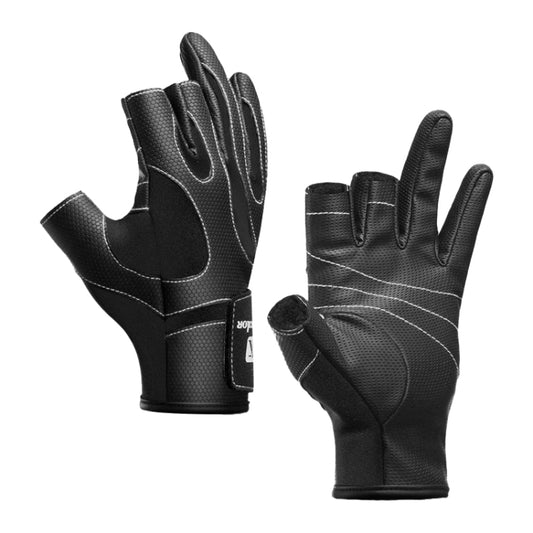 Kyncilor A0062 Outdoor Camping Three-finger Gloves Antiskid Sports Fishing Gloves, Size: XL(Black) by Kyncilor