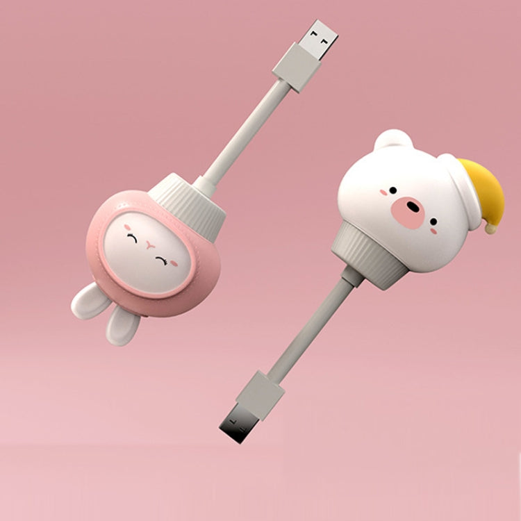 USB Night light LED Cute Bedroom Sleep Eye Protection Bedside Lamp, Style:Regular Version(Rabbit) by bashfashion