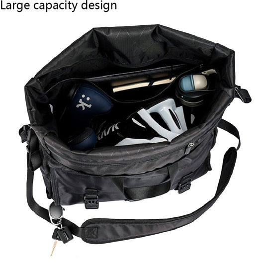 Rhinowalk Multifunctional One Shoulder Crossbody Cycling Bag Large Capacity Messenger Bag Bicycle Rear Shelf Bag(X2001 Black) by Rhinowalk