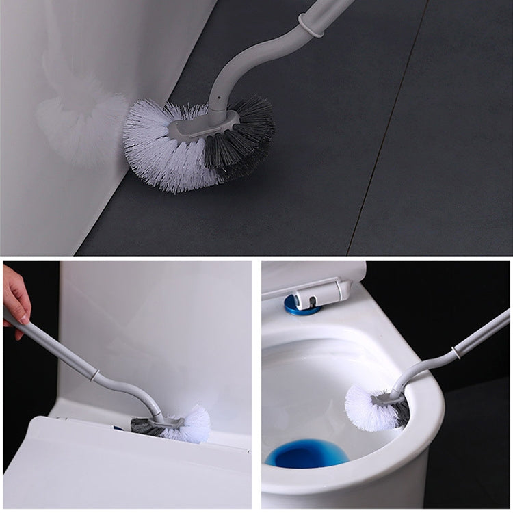 7 PCS Household Toilet Long Handle Toilet Brush Toilet Cleaning Brush(Gray) by bashfashion