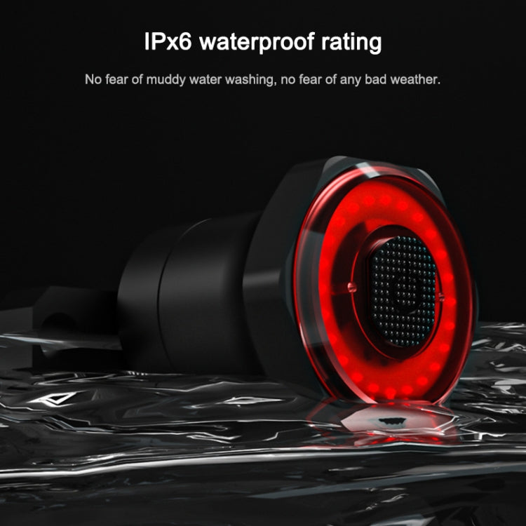 MEROCA MX2 Smart Sensor Brake Tail Light Mountain Bike Light USB Charging Road Bike Night Riding Tail Light, Color:Seat Cushion Installation Gold Pink by bashfashion