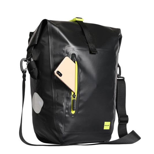 Rhinowalk Bicycle Backpack Full Waterproof Shelf Bag 25L Unilateral Frame Bag Long-distance Travel Bicycle Bag(Black Green) by Rhinowalk